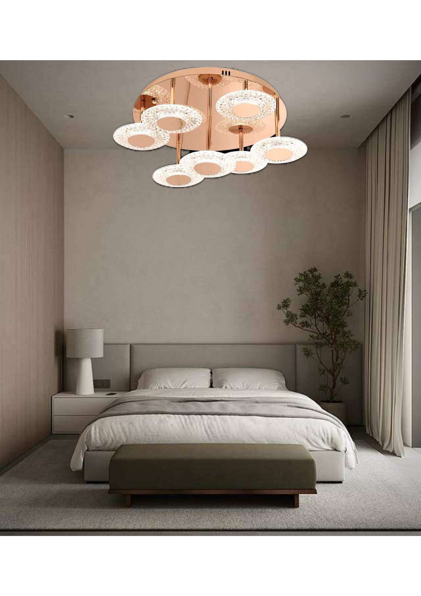 Beyond Lights - Round Crystal Ceiling Light-LC